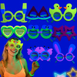 Themed Party Supplies Neon Theme Party Felt Glasses – Kids Birthday Photo Props