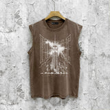 Purple Brand Distressed Tank T Shirts Distressed Sleeveless T-shirt Vest