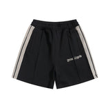 Palm Angels Shorts Flocking Alphabet Stripe Color Match Casual Shorts