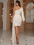 Women Party Dress Elegant One-Shoulder Host Banquet Evening Dress (Ss0416)