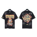 Hellstar T Shirt Flame Skull Short Sleeve Men's and Women's T-Shirt