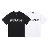 Purple Brand T Shirts Purple Micro Label Letter Pattern Printed Short Sleeve T-Shirt