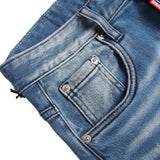 DSQ2 Short Jeans Ripped Stretch Denim Shorts