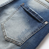 DSQ2 Short Jeans Ripped Patch Slim-fit Stretch Denim Shorts