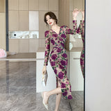 Women Dresses Slim-Fit Stand-out Figure Rose Dress