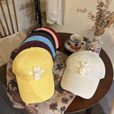 Y2k hot girl hat heavy industry cartoon rabbit washed hole baseball cap outdoor sunshade peaked cap