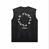 Purple Brand Distressed Tank T Shirts Distressed Sleeveless T-shirt Vest