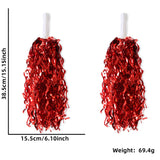 Themed Party Supplies Cheerleading Pom Poms – Shiny Curved Blade with Long Straight Handle
