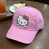Y2k hot girl hat heavy industry cutekt cat pink baseball cap casual peaked cap sunshade