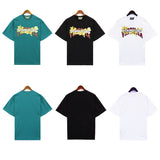 Denim Tears T Shirts Vintage Avatar Oil Painting Flower Letter Printing Men's and Women's Loose Casual Short-Sleeved T-shirt