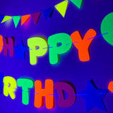 Themed Party Supplies Glowing HAPPY BIRTHDAY Felt Banner – Party Garland Decoration