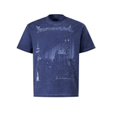 Men t shirts summer distressed washed short sleeves