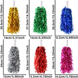 Themed Party Supplies Cheerleading Pom Poms – Shiny Curved Blade with Long Straight Handle