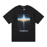 Purple Brand T Shirts Purple Micro Label Letter Pattern Printed Short Sleeve T-Shirt