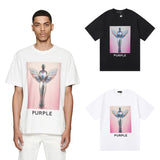 Purple Brand T Shirts Purple Micro Label Letter Pattern Printed Short Sleeve T-Shirt