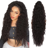 Women's Wigs High Temperature Silk Water Ripple Long Curly Hair Ponytail Hair Extensions Ponytail