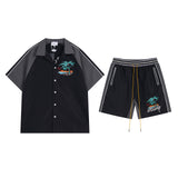 Rhude T Shirt Coconut Alphabet Beach Embroidery Short Sleeve Shirt Shorts
