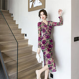 Women Dresses Slim-Fit Stand-out Figure Rose Dress