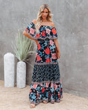 Women Dresses Breezy and Beautiful: Women's Floral Print Summer Dress with Ruffled Sleeves and Hem