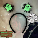 Halloween headband Halloween Glow-in-the-Dark Headband – Skull & Bat Light-Up Design