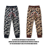 Bathing Ape Pants Autumn Camouflage Shark Tether Tie Casual Pants Sweatpants