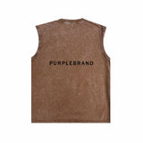 Purple Brand Distressed Tank T Shirts Distressed Sleeveless T-shirt Vest