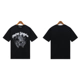 Palm Angels T Shirts Smoke Skull Angel Print Short Sleeve T-Shirt