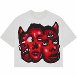 Street Unisex T-shirt Three-eyed Demon Animation Pattern