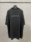 Men T-shirts Summer Paris Hot Diamond Washing Water Short Sleeve Crew Neck T-Shirt Casual