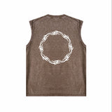 Purple Brand Distressed Tank T Shirts Distressed Sleeveless T-shirt Vest