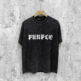 Purple Brand Distressed T Shirts Short Sleeve