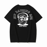 Bathing Ape T Shirt Summer, Ape Man Headphone Letter Print, Short Sleeve T-Shirt