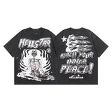 Hellstar T Shirts & Shorts Summer Loose Wash Short Sleeve T-Shirt