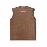 Purple Brand Distressed Tank T Shirts Distressed Sleeveless T-shirt Vest
