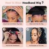 Women's Wigs Ice Silk Headband Wig with Curly Hair