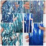 Themed Party Supplies Blue Tinsel Curtain – Mermaid Ocean Party Theme