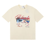 Rhude T Shirt Sailing Letter Coconut Logo Short Sleeve T-Shirt