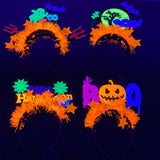 Halloween headband Glow-in-the-Dark Halloween Headband – Neon Stripes & Felt Accents