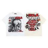Hellstar T-Shirt Head Print Apricot Short Sleeve T-Shirt