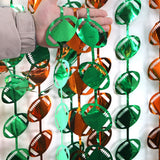 Themed Party Supplies 2m Football Foil Fringe Curtain – Super Bowl Sports Party Backdrop
