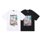 Purple Brand T Shirts Purple Micro Label Letter Pattern Printed Short Sleeve T-Shirt
