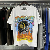 Hellstar T Shirt Helmet Flash Print Short Sleeve T-Shirt