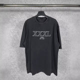 Men T-shirts Paris Embroidery Short Sleeve T-Shirt Loose Casual Half Sleeve
