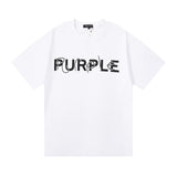 Purple Brand T Shirts Purple Micro Label Letter Pattern Printed Short Sleeve T-Shirt