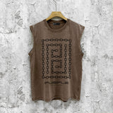 Purple Brand Distressed Tank T Shirts Distressed Sleeveless T-shirt Vest