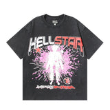 Hellstar T Shirt Washing Water Black Series Printed Short Sleeve T-Shirt
