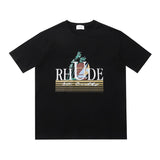Rhude T Shirt Geometric Print Short Sleeve T-Shirt