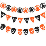 Halloween flag hanging ornaments Halloween Felt Pennant Banner – Skull & Spider Design