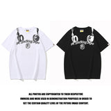 Bathing Ape T Shirt Summer, Ape Man Headphone Letter Print, Short Sleeve T-Shirt