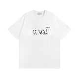 Mens T-shirts Summer Paris Mirror Short Sleeve Crew Neck T-Shirt Loose